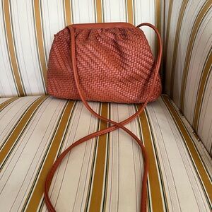 Anthropologie Woven Crossbody Bag in Rust Orange